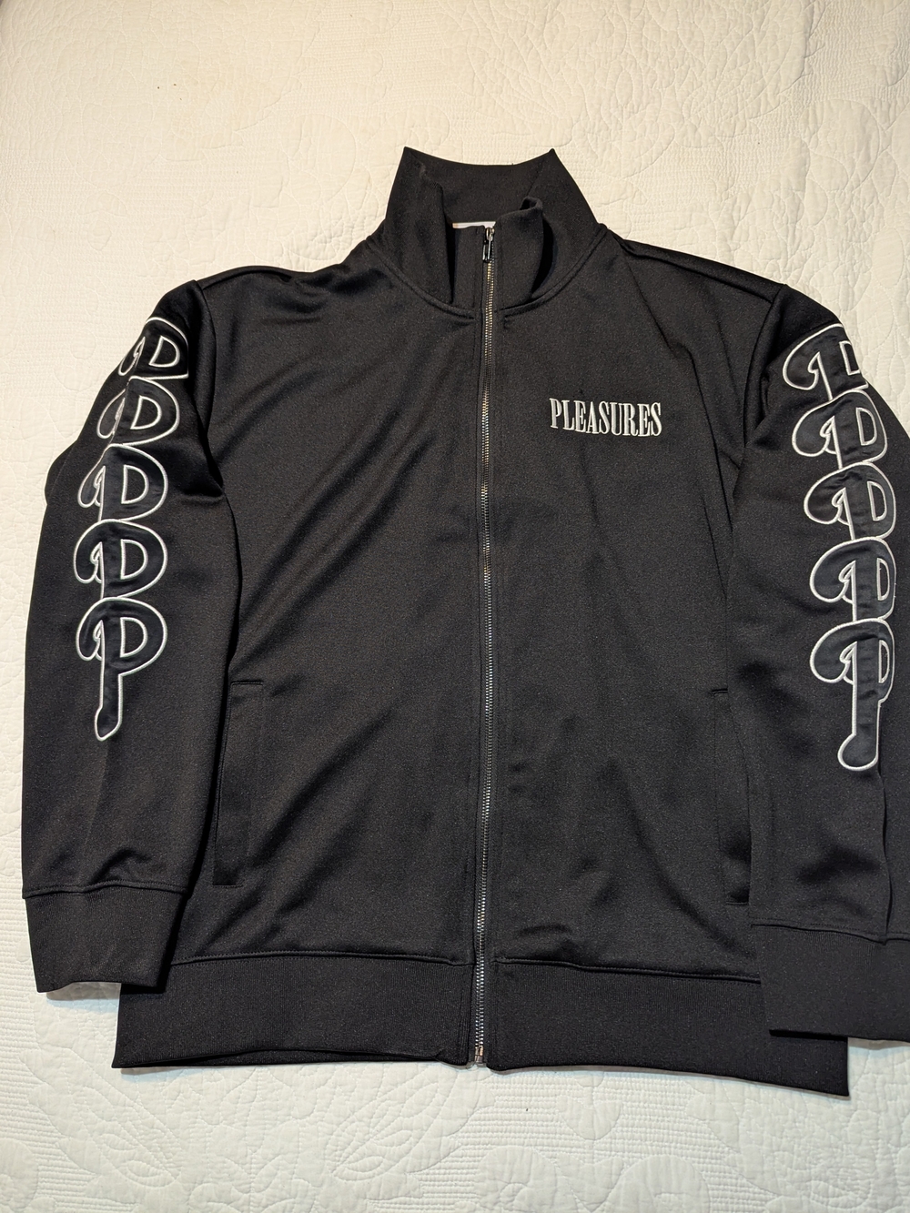 Pleasures Philadelphia Phillies Pitcher Full-Zip Track Jacket Black Large